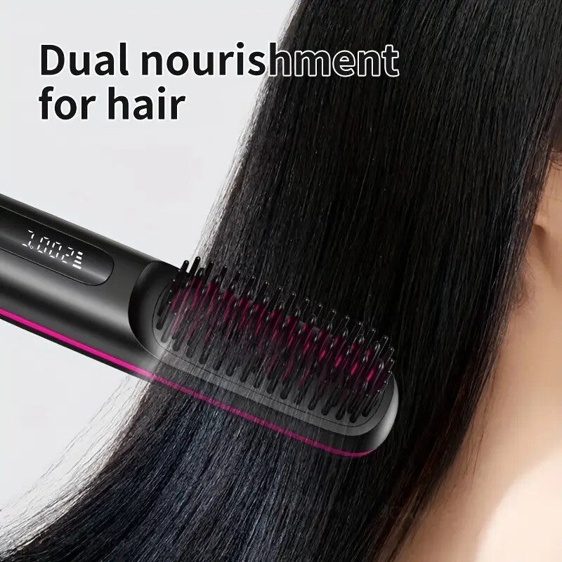 Portable Hair Straightener Brush Antiscald Hair Cordless Hair Straightener Brush