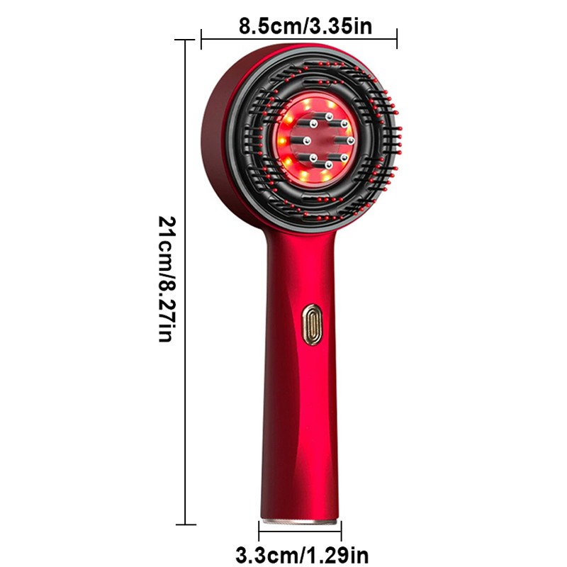 Electric Scalp Massage Comb Hair Growth Red Light Therapy Brush Head Massager UK