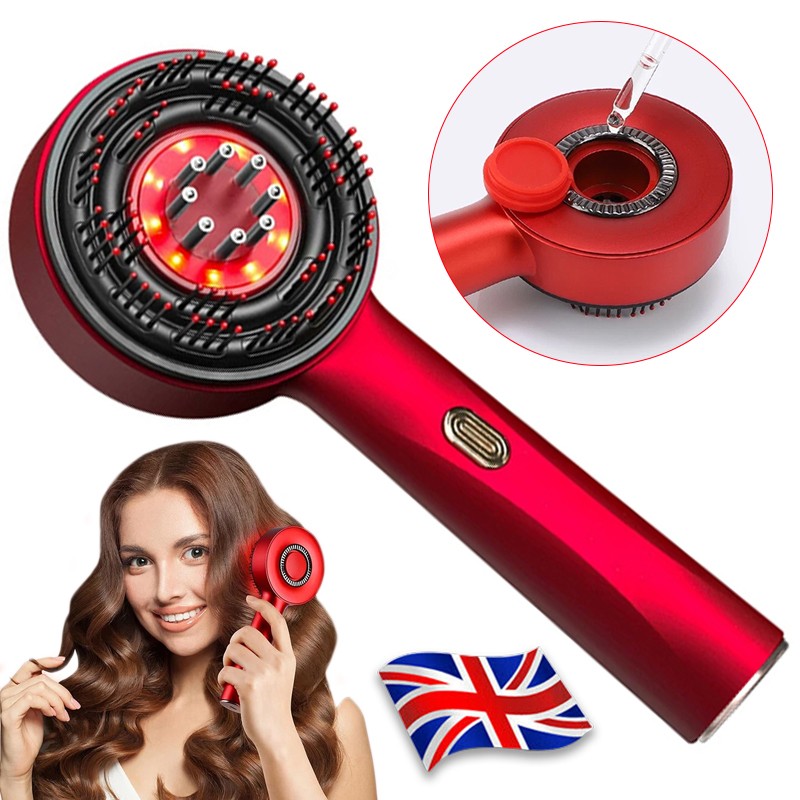 Electric Scalp Massage Comb Hair Growth Red Light Therapy Brush Head Massager UK