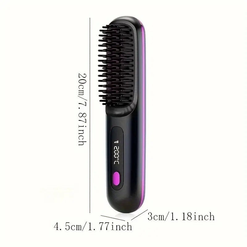 Portable Hair Straightener Brush Antiscald Hair Cordless Hair Straightener Brush