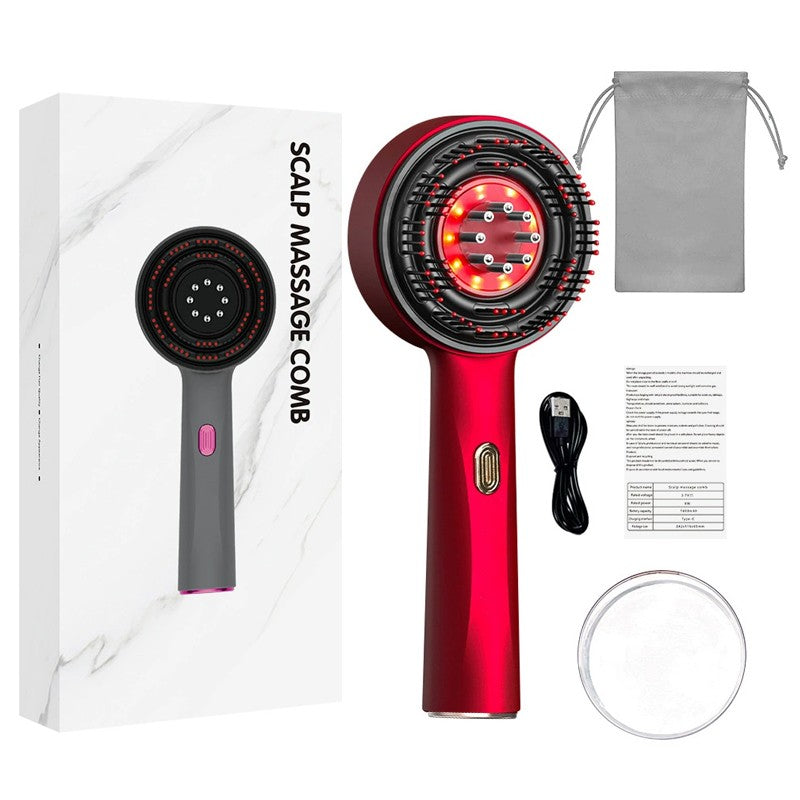 Electric Scalp Massage Comb Hair Growth Red Light Therapy Brush Head Massager UK