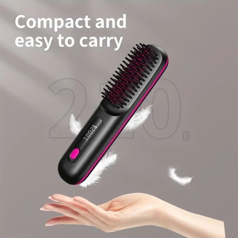 Portable Hair Straightener Brush Antiscald Hair Cordless Hair Straightener Brush