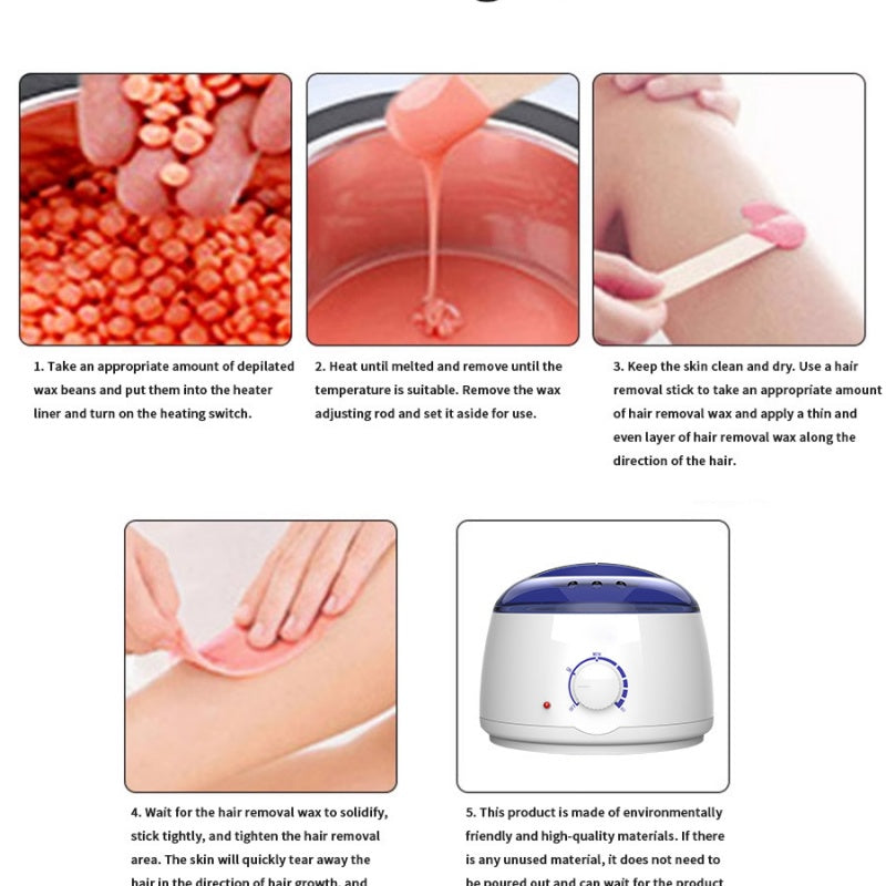 Waxing Kit Wax Heater Warmer Pot Machine Depilatory Wax Beans Body Hair Removal